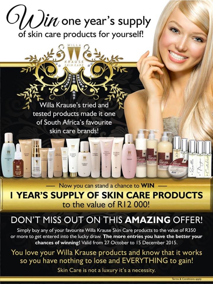 Win one year's supply of skin care products for yourself!
